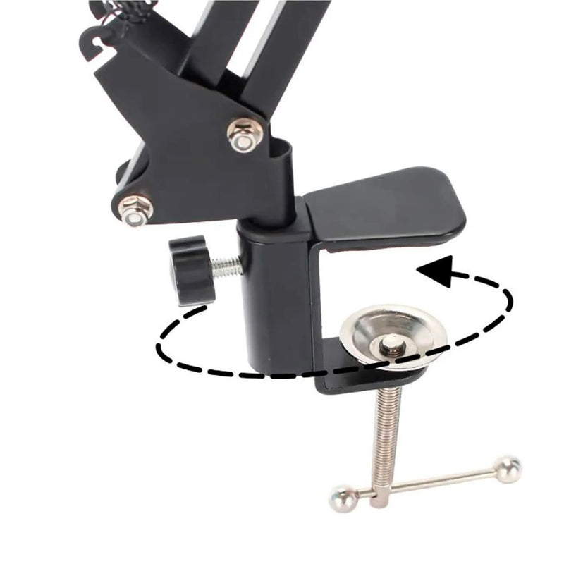 Suporte de Microfone Profissional Ajustável para Mesa – Braço Articulado
