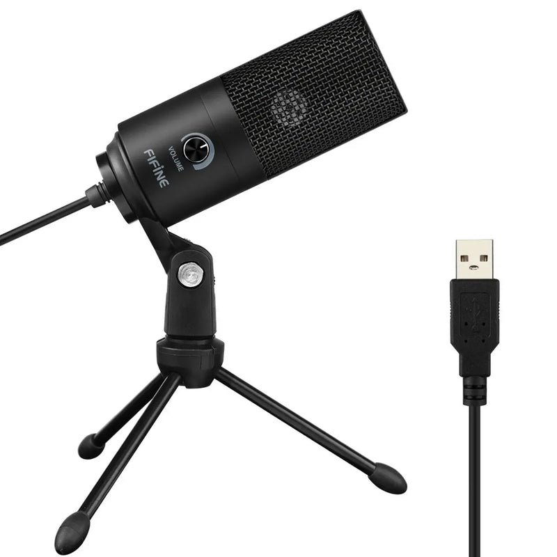 FIFINE K669 – Microfone Condensador USB de Metal para Gravação Profissional