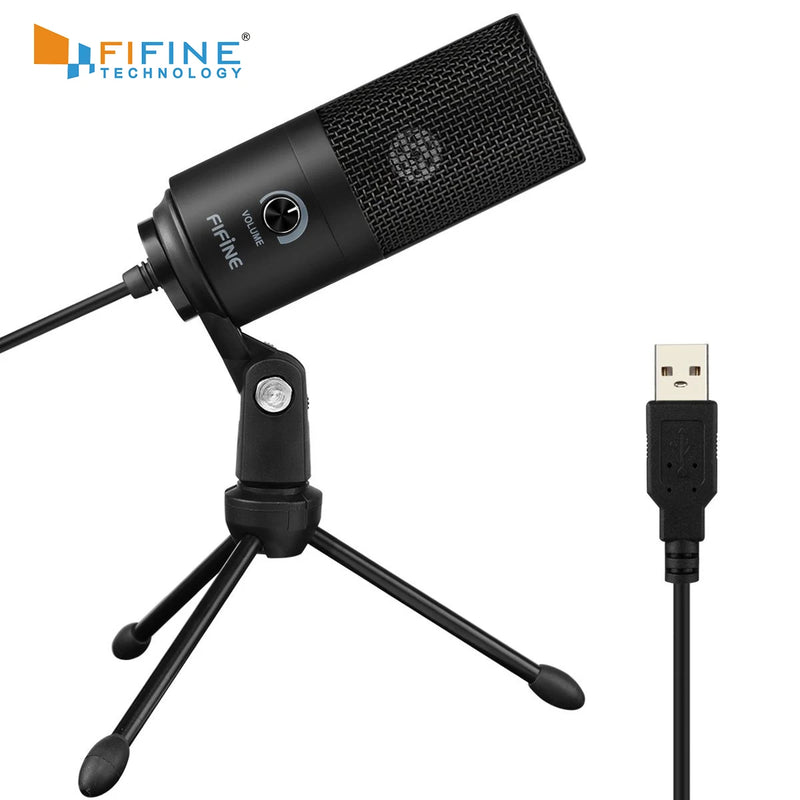 FIFINE K669 – Microfone Condensador USB de Metal para Gravação Profissional
