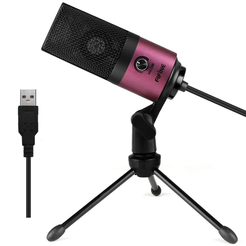 FIFINE K669 – Microfone Condensador USB de Metal para Gravação Profissional