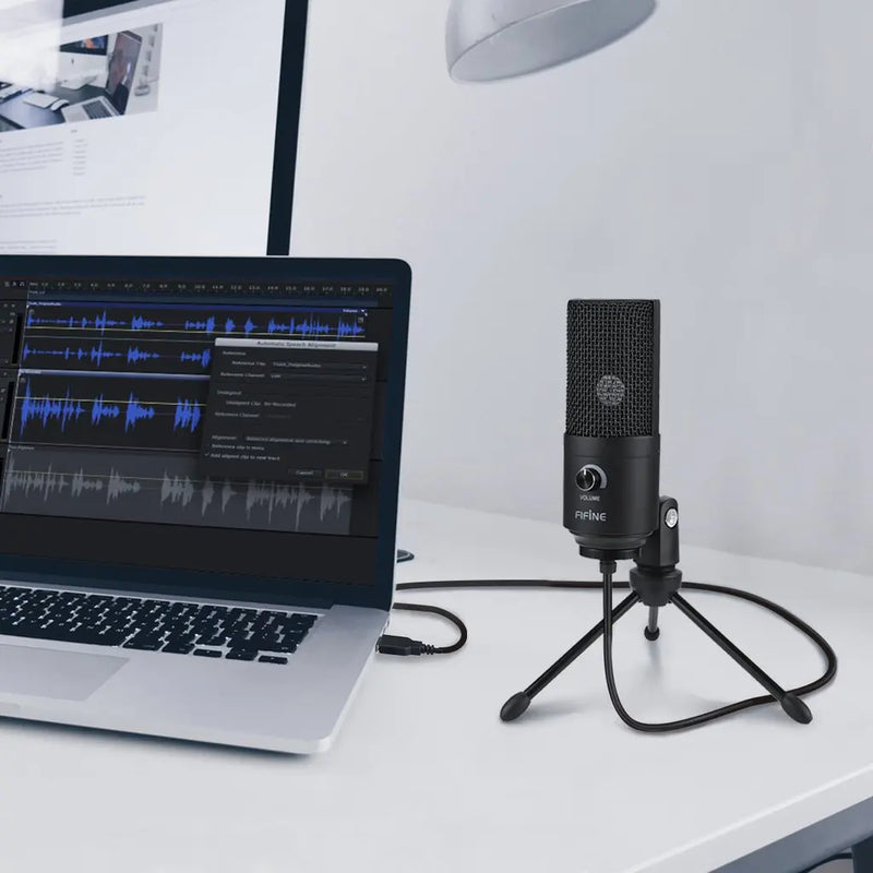 FIFINE K669 – Microfone Condensador USB de Metal para Gravação Profissional