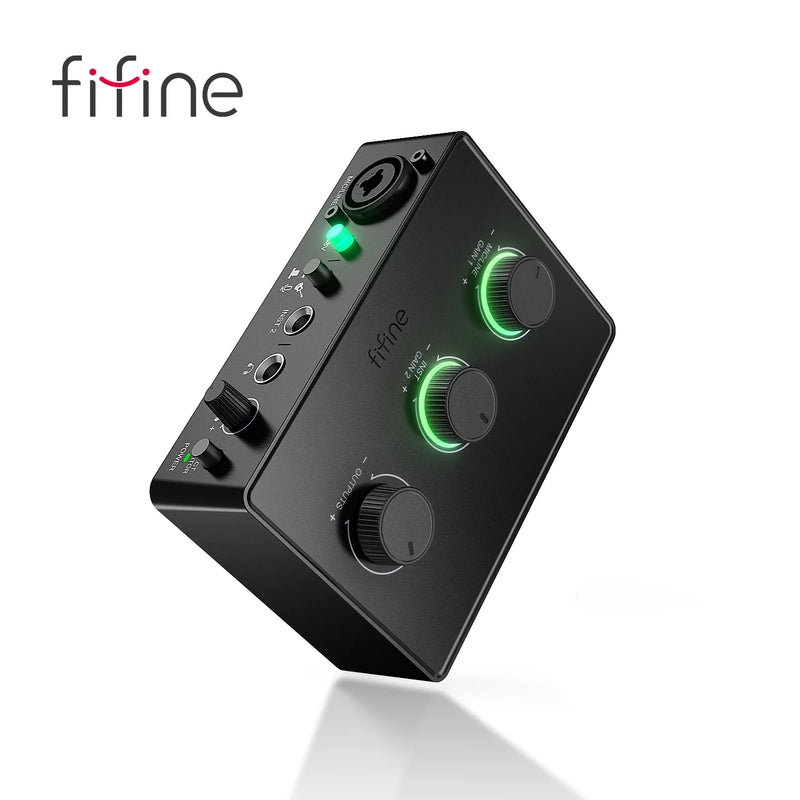 FIFINE Ampli1 – Mesa de Som com Phantom Power 48V para Microfones XLR