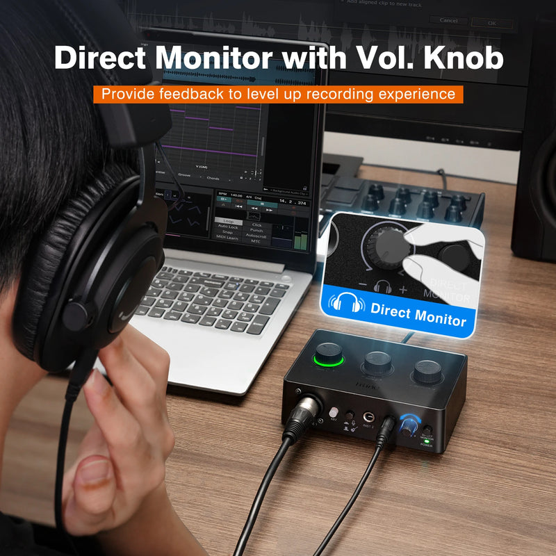 FIFINE Ampli1 – Mesa de Som com Phantom Power 48V para Microfones XLR